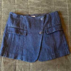 THE GARMENT Enya Cotton Denim Wrap Mini Skirt